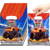 Nezyo 40 Pcs Truck Party Favor Bags, Truck Goody Bags Truck Birthday Party Supplies Truck Party Bags Gift Bags Plastic Candy Bags for Truck Themed Birthday Party Favors